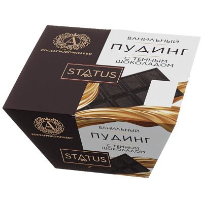 Пудинг А.Ростагрокомплекс Status ванильный с темным шоколадом 7%, 100г