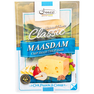 Сыр Чиззи Маасдам нарезка ломтики 45%, 150г