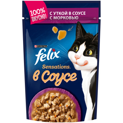 Влажный корм Felix для кошек с уткой, 85г