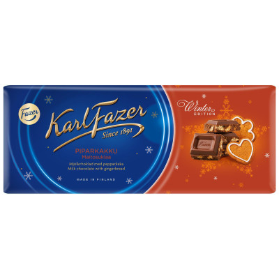 Шоколад Karl Fazer Winter Edition молочный с имбирным пряником, 200г