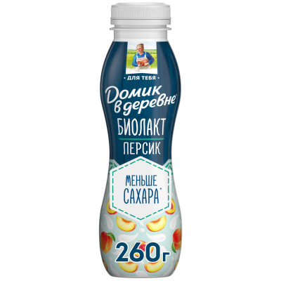 Продукт кисломолочный Домик в Деревне Биолакт Сочный Персик 2,1%, 260г