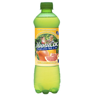 Напиток безалкогольный МиниСок лимон-грейпфрут сильногазированный, 500мл