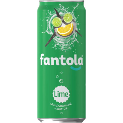 Напиток безалкогольный Fantola Lime газированный, 330мл
