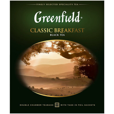 Чай Greenfield Classic Breakfast чёрный в пакетиках, 100x2г