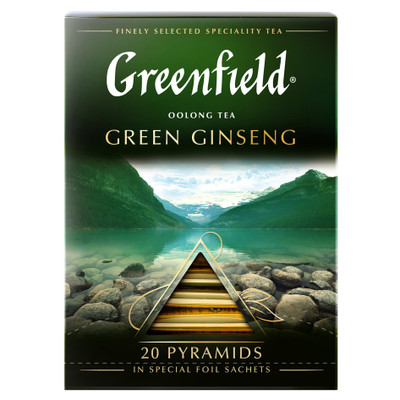 Чай Greenfield Ginseng зелёный в пирамидках, 20х1.8г