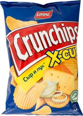 Чипсы Crunchips X-Cut со вкусом сыра и лука, 140г