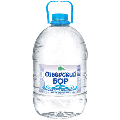 Вода Сибирский Бор питьевая артезианская негазированная, 5л