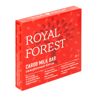Кэроб Royal Forest Carob Milk Bar обжаренный, 75г