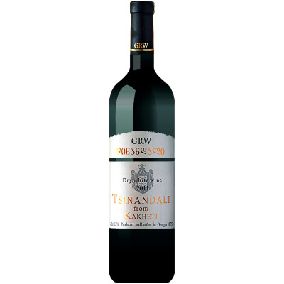 Вино GRW Цинандали белое сухое 12%, 750мл