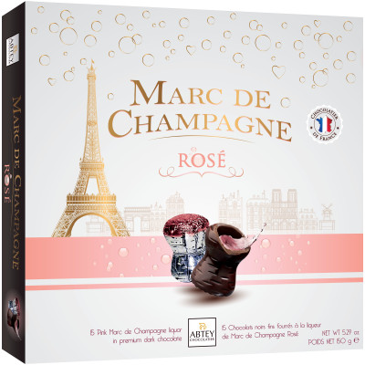 Набор конфет Abtey Pink Champagne Moment из темного шоколада с шампанским, 150г