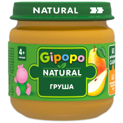 Пюре фруктовое Gipopo Нежная Грушка, 80г