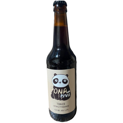 Напиток пивной Pona Piva тёмное пастеризованный нефильтрованный осветлённый 4.2%, 450мл