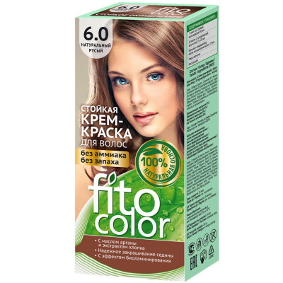 Крем-краска Fito Косметик FitoColor стойкая для волос 6.0 натуральный русый, 115мл