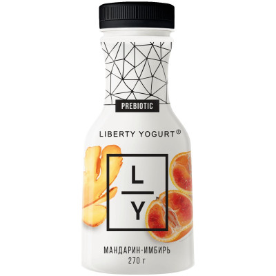Йогурт Liberty Yogurt с мандарином куркумой и имбирем 1.5%, 270мл