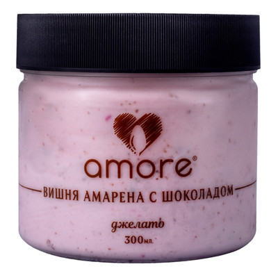 Мороженое молочное Amore Джелато с вишней Амарена и шоколадом 6%, 300мл