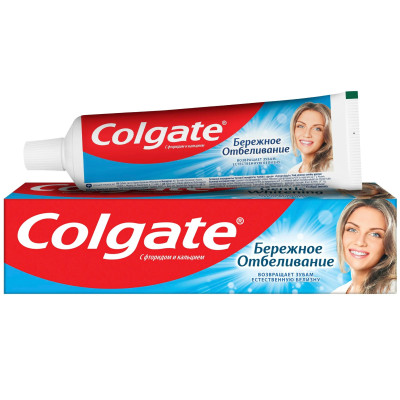 Зубная паста Colgate Бережное отбеливание с фтором и кальцием, 50мл