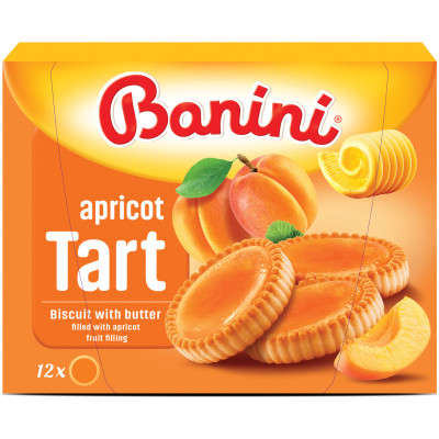 Печенье Banini Tart Apricot с абрикосовой начинкой, 210г