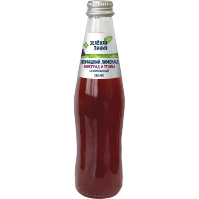 Напиток сокосодержащий Виноград и травы из смеси фруктов газированный Зелёная Линия, 350мл