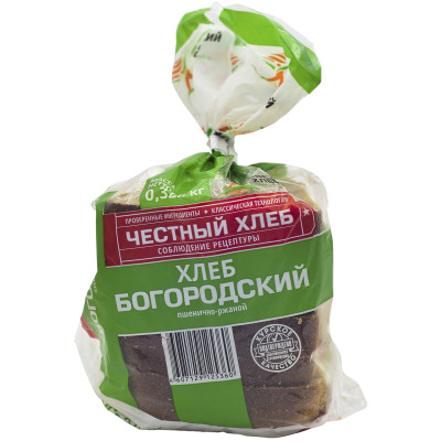 Хлеб Свежий хлеб Богородский бездрожжевой ржано-пшеничный нарезка, 325г