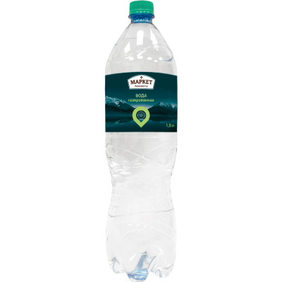 Вода артезианская природная питьевая 1 категории газированная Маркет Перекрёсток, 1.5л