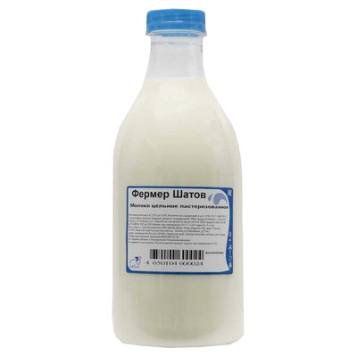 Молоко Фермер Шатов цельное питьевое пастеризованное 3.5-4.5%, 800мл