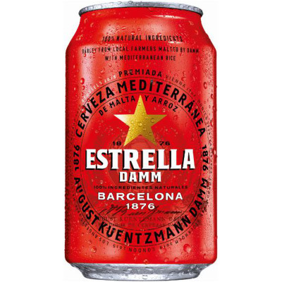 Пиво Estrella Damm светлое пастеризованное фильтрованное, 330мл