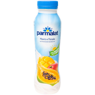 Биойогурт Parmalat питьевой манго-папайя 1.5%, 290мл