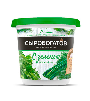 Сыр творожный Сыробогатов с зеленью 55%, 140г