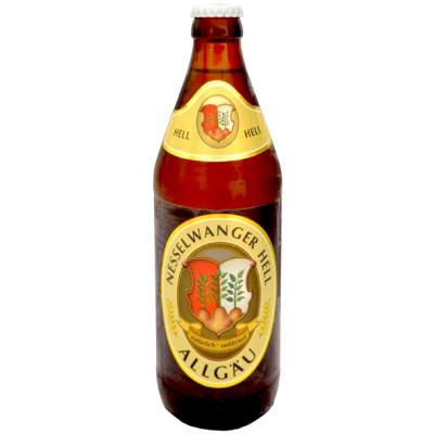 Пиво Nesseelwanger Hell пастеризованное светлое нефильтрованное осветленное, 500мл