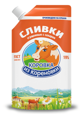 Сливки Коровка из Кореновки сгущённые с сахаром 19%, 270мл