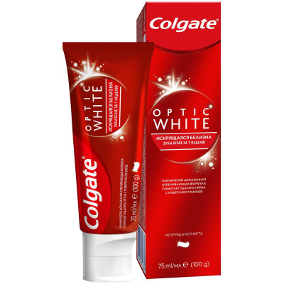 Зубная паста Colgate Optic White Искрящаяся мята отбеливающая, 75мл