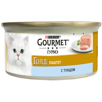 Корм Gourmet Gold паштет с тунцом для кошек, 85г