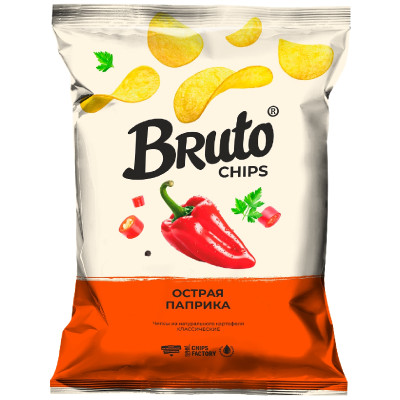 Чипсы Bruto из натурального картофеля со вкусом паприки, 120г