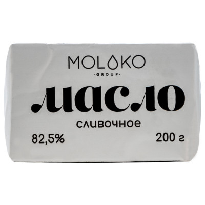 Масло сладкосливочное Moloko Group Традиционное несолёное 82.5%, 200г
