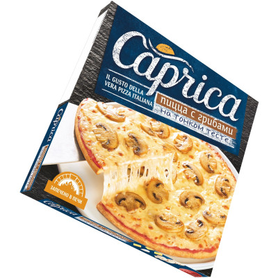 Пицца Caprica с грибами на тонком тесте, 320г