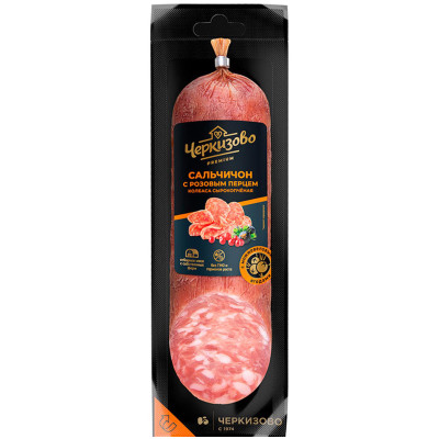 Колбаса сырокопчёная Черкизово Сальчичон с розовым перцем полусухая, 300г