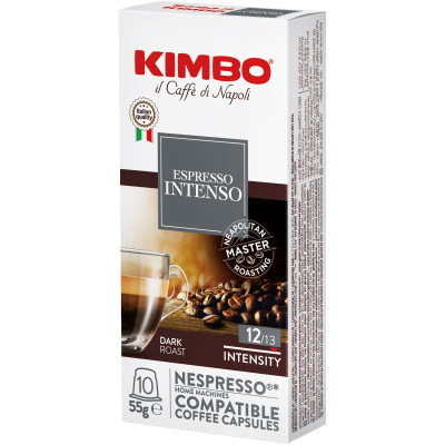 Кофе Kimbo Intenso натуральный жареный молотый в капсулах, 10х5,5г