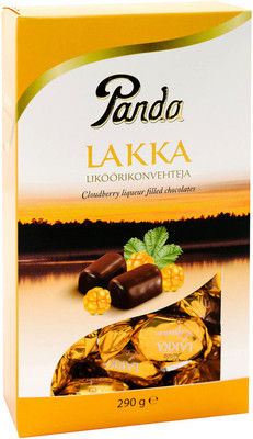 Конфеты Panda Lakka шоколадные с морошковым ликёром, 290г