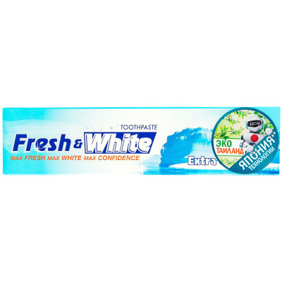 Зубная паста Lion Thailand Fresh & White отбеливающая супер прохладная мята, 160г