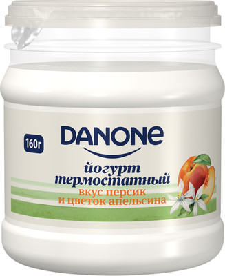 Йогурт Danone термостатный персик-цветок апельсина 3.3%, 160г