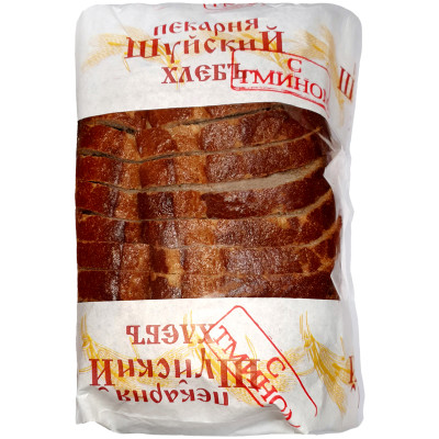 Хлеб Шуйский Хлебъ Деревенский с тмином в нарезке, 300г
