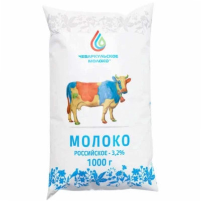 Молоко Чебаркульское молоко питьевое пастеризованное 3.2%, 500мл