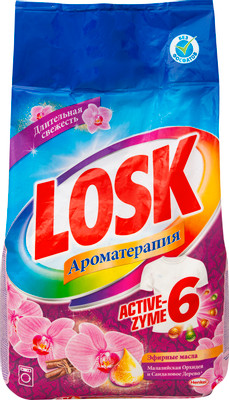 Порошок стиральный Losk Active-Zyme 6 Ароматерапия эфирные масла, 2.7кг