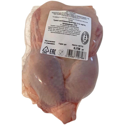 Тушка цыплёнка-бройлера Птичий Двор потрошёная 1 сорт замороженная