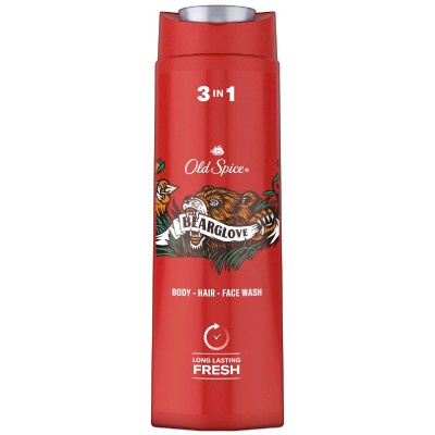 Гель для душа и шампунь Old Spice Bearglove Дикий аромат сочных ягод, 400мл