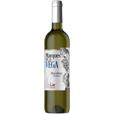 Вино Marques de la Vega Macabeo La Mancha DOP белое сухое 12.0%,  750мл