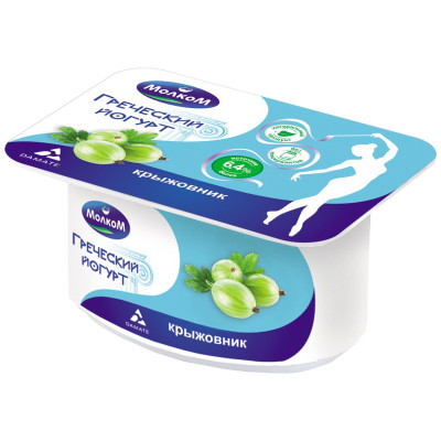 Йогурт греческий Молком крыжовник 3.4%, 125г