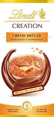 Шоколад молочный Lindt Creation с кусочками карамели и начинкой крем-брюле, 150г