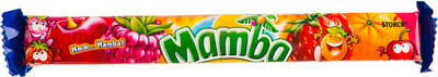 Конфеты Mamba жевательные со вкусом апельсина вишни-малины-клубники, 106г