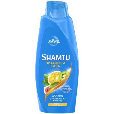 Шампунь Shamtu для всех типов волос Питание и сила с экстрактами фруктов, 650 мл